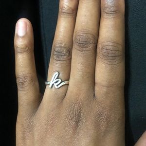 James Avery script initial K ring